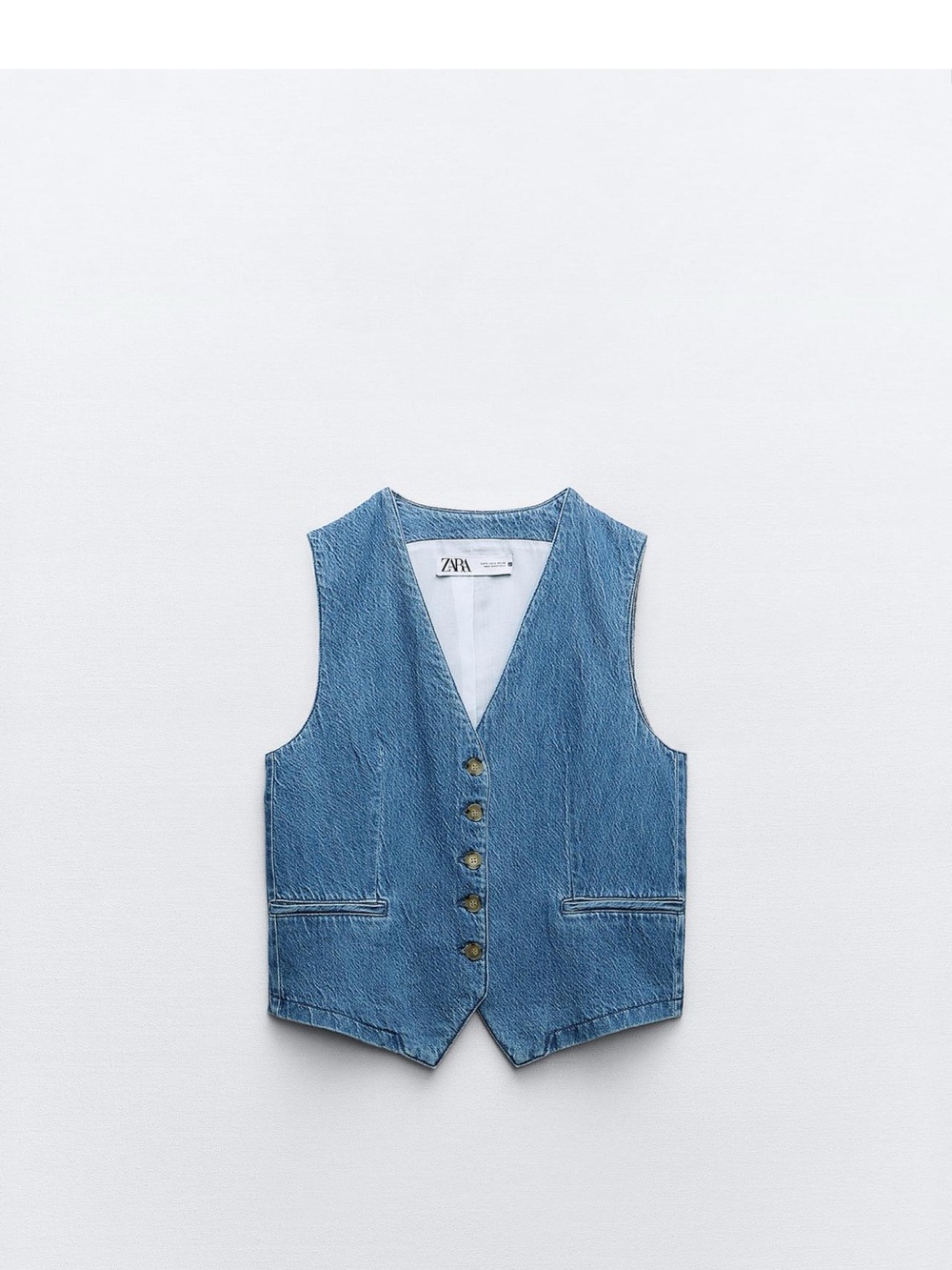 Zara Denim Vest with Button Front | Size Medium
